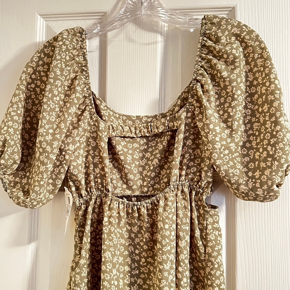 NWT altar’d state Floral Mini Dress, XS, Ivory and Sage - Picture 6 of 11